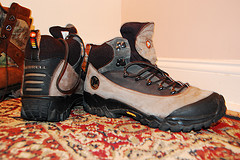 Pair of blue hiking boots