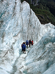 Hikers on the glacier