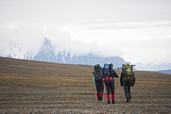  Three hikersHiking on Svalbard