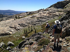 Rocky down slope terrain